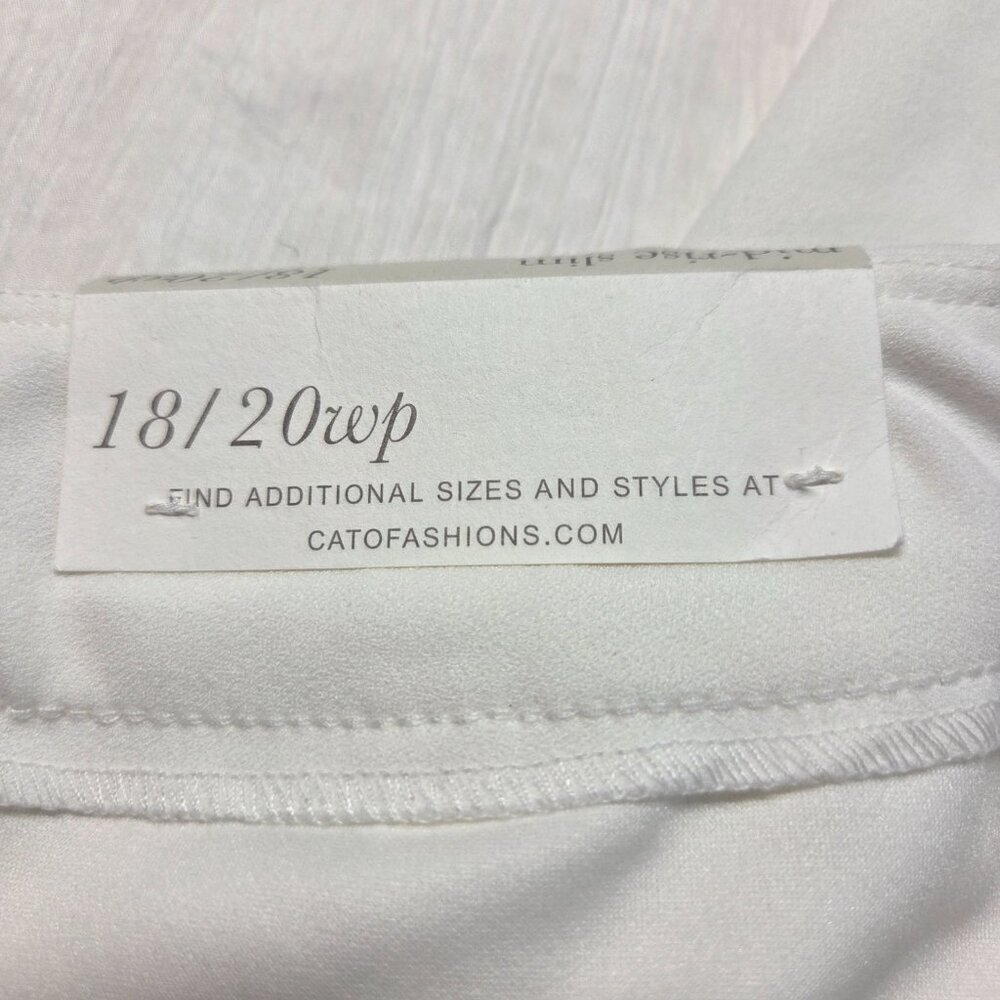 Cato 18/20 Women's Petite White Mid-Rise Slim Leg Casual Dress Pants - Picture 10 of 12